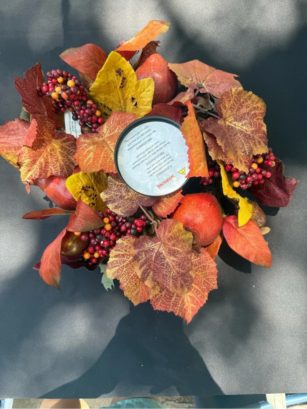 Autumn Harvest Faux Fall Wreath - Orange & Red